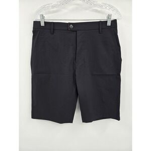 7 FOR ALL MANKIND Shorts Mens 30 Blk Chino Flat Front Regular Fit‎ Stretch Waist